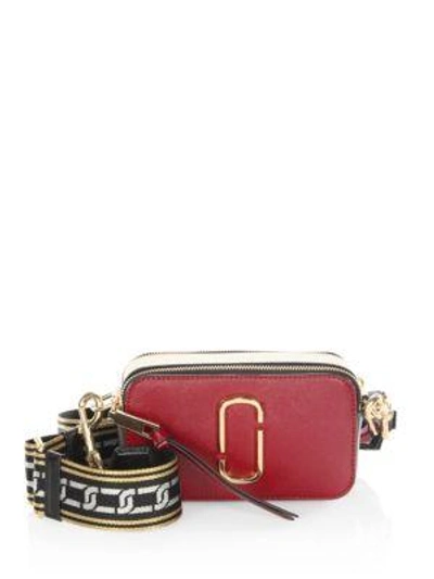 Shop Marc Jacobs Women's The Snapshot Coated Leather Camera Bag In Deep Maroon