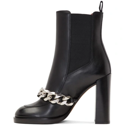 Shop Givenchy Black Chain Chelsea Boots In 001 Black