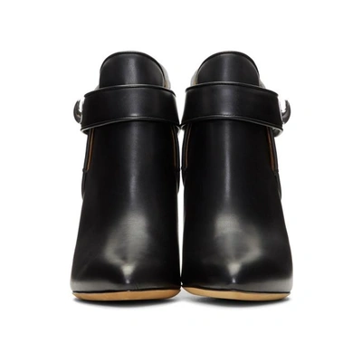 Shop Givenchy Black Shark Lock Heeled Boots In 001 Black