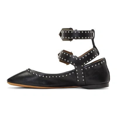 Shop Givenchy Black Double Buckle Soft Ballerina Flats In 001 Black
