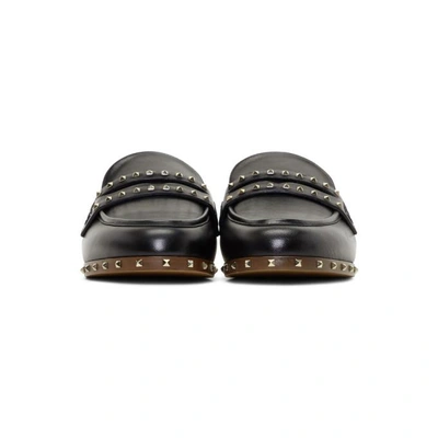 Shop Valentino Black  Garavani Rockstud Loafers In *0no Black