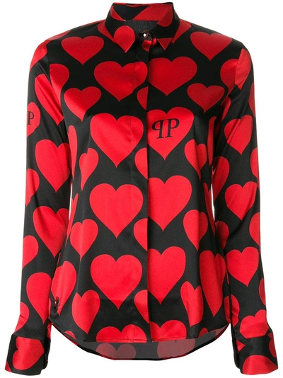 Shop Philipp Plein Heart Motif Shirt