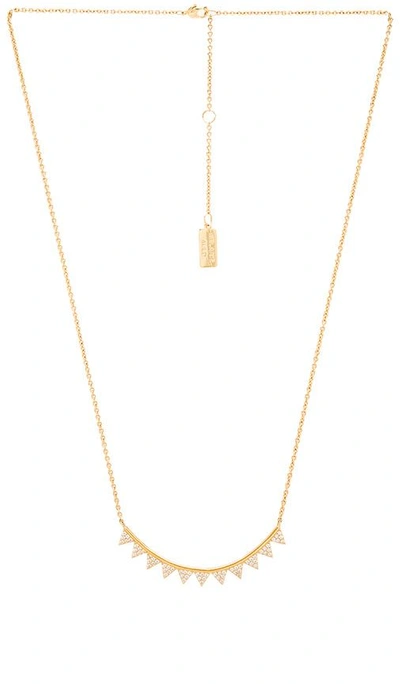 Shop Melanie Auld Mini Triangle Bar Necklace In Metallic Gold
