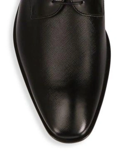 Shop Hugo Boss Chelsea Almond Toe Leather Derbys In Black