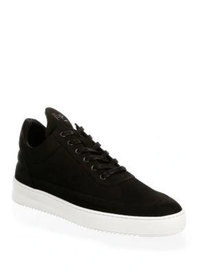 Shop Filling Pieces Low-top Ripple Leather Sneakers In Black