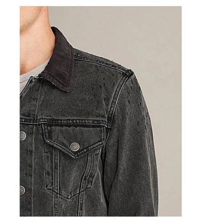 Shop Allsaints Baton Denim Jacket In Black