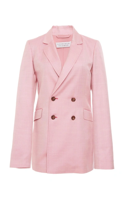 Shop Gabriela Hearst Miles Blazer In Pink