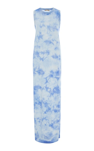 Shop Michael Kors Tie Dye Midi Dress In Blue