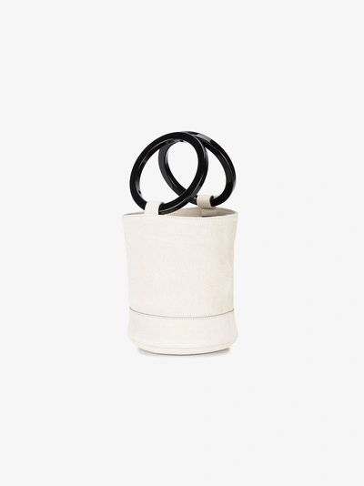 Shop Simon Miller Cream Bonsai 20 Leather Bucket Bag In White