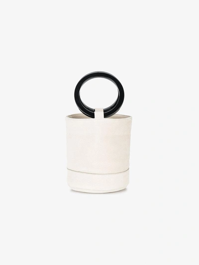 Shop Simon Miller Cream Bonsai 20 Leather Bucket Bag In White