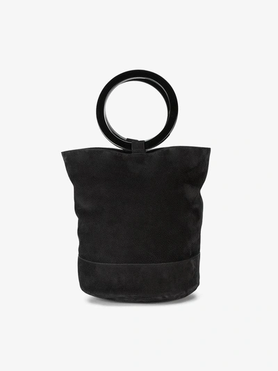 Shop Simon Miller Black Bonsai 30 Large Suede Bucket Bag