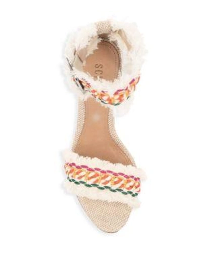 Shop Schutz Zoola Embroidered Sandals In Natural Multi