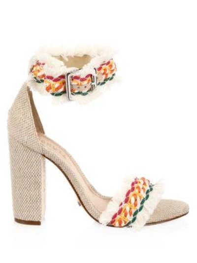 Shop Schutz Zoola Embroidered Sandals In Natural Multi