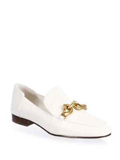 Shop Tory Burch Jessa Leather Loafers In Ivory