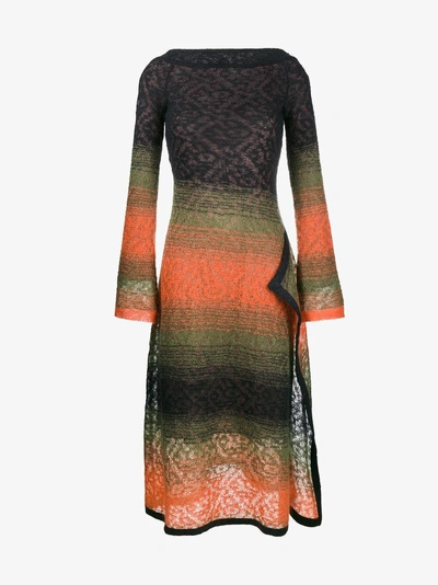 Shop Peter Pilotto Mohair Blend Midi-dress In Multicolour