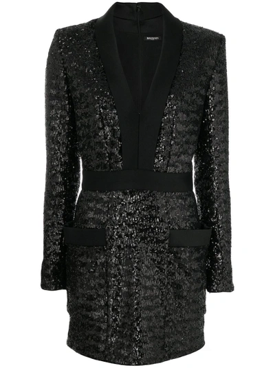 Shop Balmain Sequinned Mini Dress