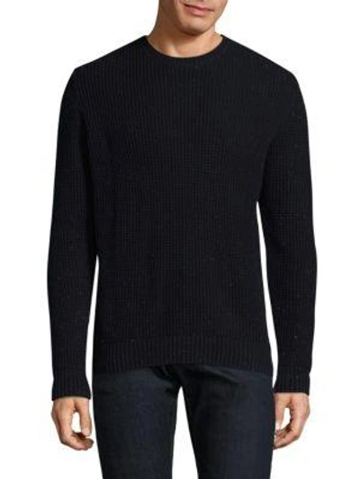 Shop Barbour Wool-cotton Ribbed Sweater In Navy