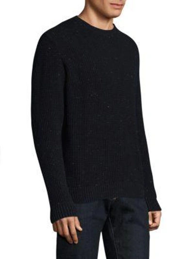 Shop Barbour Wool-cotton Ribbed Sweater In Navy