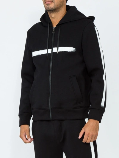 Shop Neil Barrett Printed Zip Hoodie