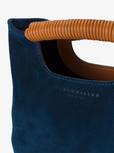 Shop Simon Miller Navy Birch Mini Suede Tote Bag In Blue