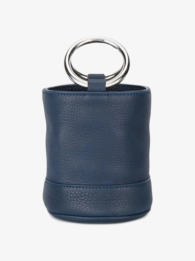 Shop Simon Miller Navy Bonsai 15 Mini Leather Bucket Bag In Blue