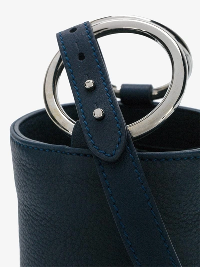 Shop Simon Miller Navy Bonsai 15 Mini Leather Bucket Bag In Blue