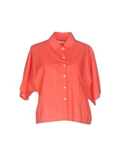 Shop Band Of Outsiders Solid Color Shirts & Blouses In Coral