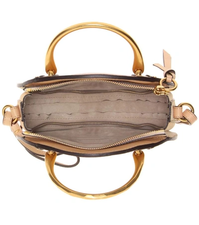 Shop Chloé Pixie Leather And Suede Shoulder Bag In Beige
