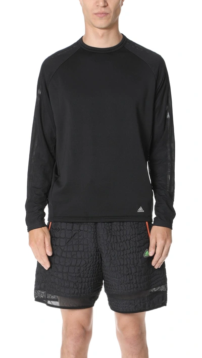 Shop Adidas By Kolor Hybrid Crew Sweatshirt In Black