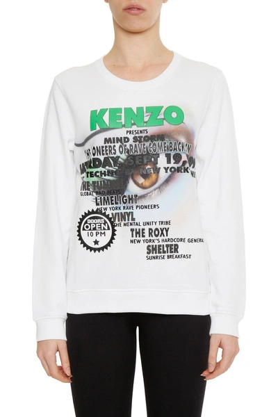Shop Kenzo Leather And Fur Coat In Blancbianco