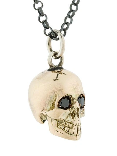 Shop Ugo Cacciatori Skull Pendant Necklace In Metallic
