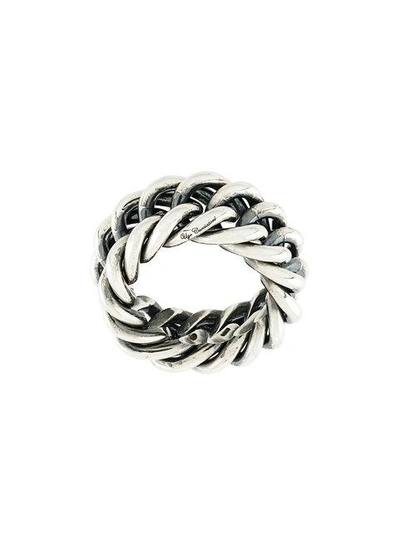 Shop Ugo Cacciatori Chain Link Ring In Metallic