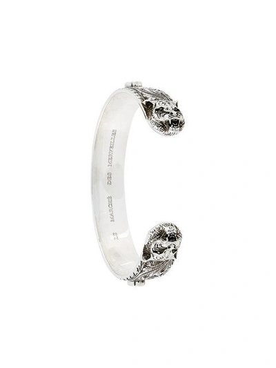 Gucci Tiger Head Bracelet In Silver | ModeSens
