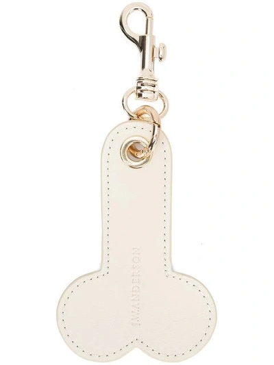 Shop Jw Anderson Leather Keyring - Nude & Neutrals
