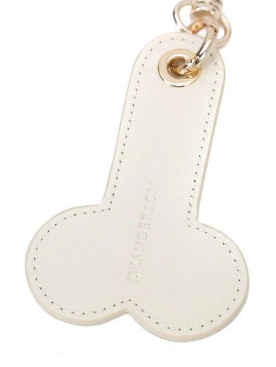 Shop Jw Anderson Leather Keyring - Nude & Neutrals