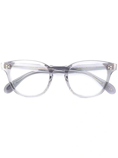 Shop Oliver Peoples Kauffman Round Frame Glasses In Metallic