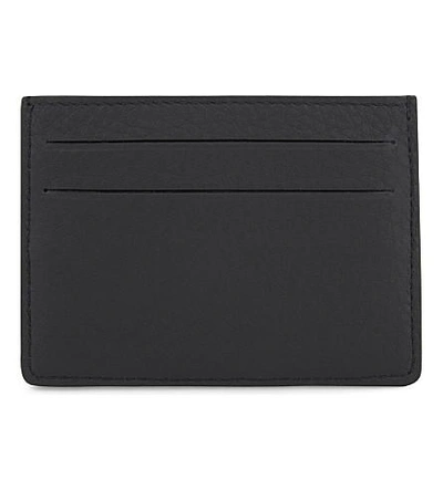 Shop Balenciaga Shopping Logo Leather Card Holder In Black