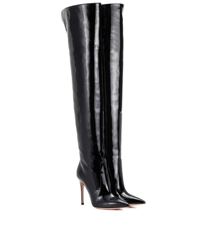 Shop Gianvito Rossi Rennes Leather Over-the-knee Boots In Black