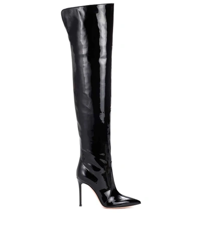 Shop Gianvito Rossi Rennes Leather Over-the-knee Boots In Black