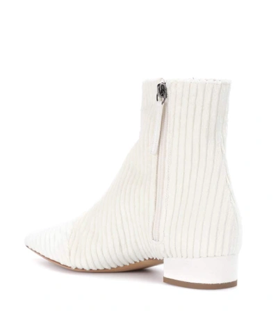 Shop Ellery Chelsea Velvet Ankle Boots In White