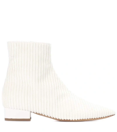Shop Ellery Chelsea Velvet Ankle Boots In White