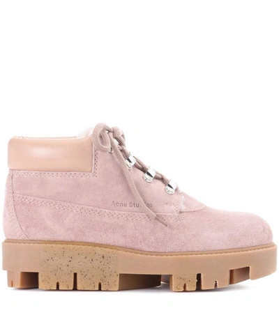 Shop Acne Studios Exclusive To Mytheresa.com - Tinne She Suede Ankle Boots In Pink