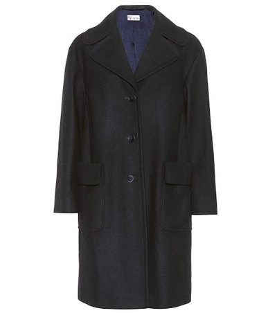 Shop Red Valentino Wool-blend Coat In Blue