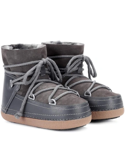 Shop Inuikii Classic Low Leather Boots In Grey