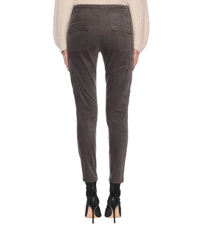 Shop Vince Stretch-cotton Trousers In Grey