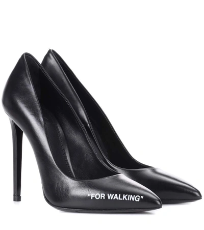 Shop Off-white For Walking Leather Pumps In Black