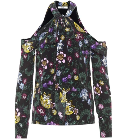 Shop Erdem Aila Floral-printed Silk Blouse In Multicoloured