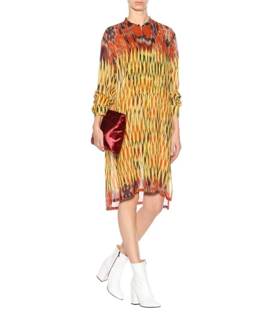 Shop Dries Van Noten Printed Silk Shirt Dress In Multicoloured
