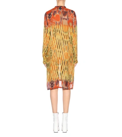 Shop Dries Van Noten Printed Silk Shirt Dress In Multicoloured