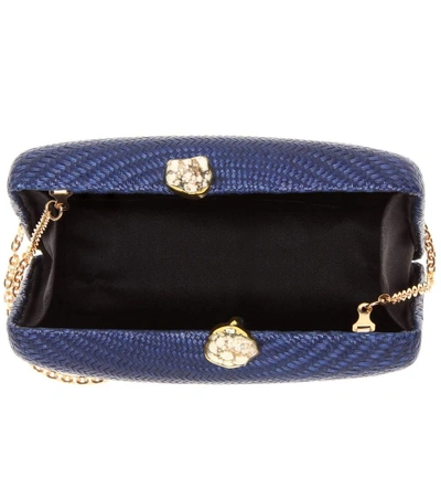 Shop Kayu Jen Straw Clutch In Blue